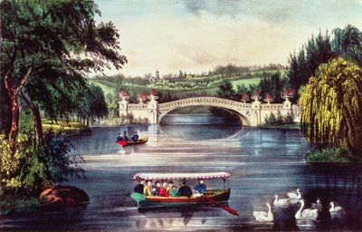 Central Park - Il ponte da N. and Ives, J.M. Currier